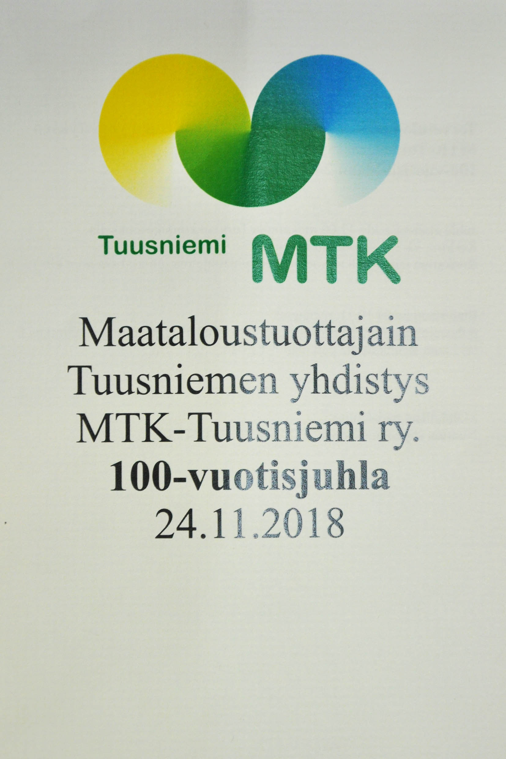 MTK-Tuusniemi ry 100 v.